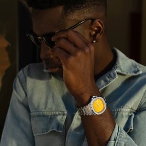 PATRICK - VOLERUM - yellow and silver - wrist watches for men automatic new